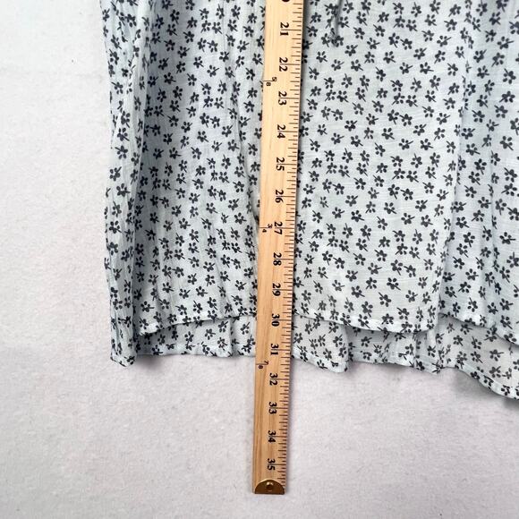 NEW LANE BRYANT Boho Sheer Blue Floral V Neck Tassels Women's Peasant Top 24 - Picture 11 of 11